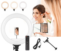 Lampa Pierścieniowa Ring do Makijażu z Pilotem dla Wizażystek 36W + Statyw, Czarna