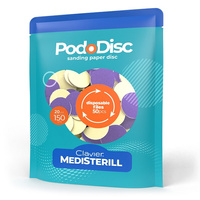 Nakładki ścierne tarcze wymienne PodoDisc Medisterill Clavier do pedicure gradacja 20mm, 150 grit, 50szt