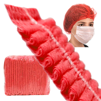 Czepek jednorazowy czerwony clip flizelina 12g 100szt