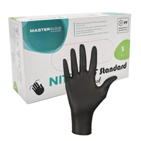 Rękawiczki nitrylowe czarne S Master Glove Nitrile PF Standard Black 100szt