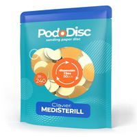 Nakładki ścierne tarcze wymienne PodoDisc Medisterill Clavier do pedicure gradacja 20mm, 240, 50szt