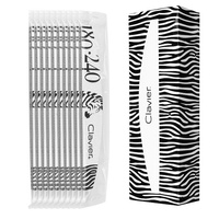 Pilnik do paznokci 180/240, manicure, Clavier, Zeberka Łódka szary (bezpieczny pakiet) 10szt.