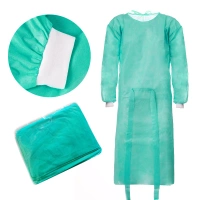 Fartuch jednorazowy zielony XL z mankietem (flizelina 24g) 100szt