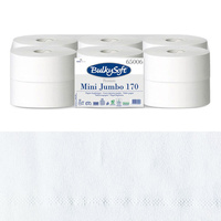 Papier toaletowy mini jumbo długi 170m biały gładki 2 warstwy Bulkysoft Premium 12 rolek