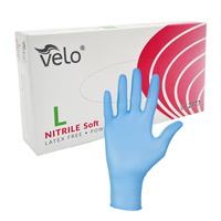 Rękawiczki nitrylowe L niebieskie Velo 100sztuk