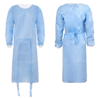 Fartuch jednorazowy niebieski M z mankietem (flizelina 24g) 10szt