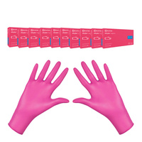 Rękawiczki nitrylowe M różowe Mercator Nitrylex Magenta 100sztuk karton 10op