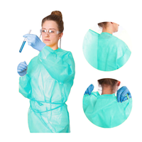 Fartuch medyczny flizelinowy wodoodporny zielony z gumką (flizelina + pe 40g) 20szt