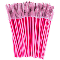 Szczoteczka spiralka do rzęs i brwi, Clavier 50 szt. - ciemny róż