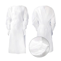 Fartuch kosmetyczny biały XL z gumką, wiązany na troki (flizelina 20g) 100szt