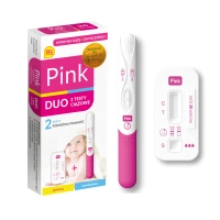 Domowy test ciążowy 2w1 PINK DUO płytkowy + strumieniowy  10 mlU/ml 1szt