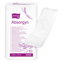 Podkład ginekologiczny z folią dla kobiet 34cm x 9cm Absorgyn niejałowy 10 szt