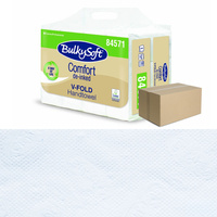 Ekologiczny ręcznik papierowy w listkach mocny i chłonny 24x21cm składany typu ZZ V-FOLD 3000szt biały 2 warstwy 4op