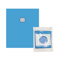 Serweta operacyjna jałowa do zabiegów laryngoskopowych dzieci 100x120cm z asymetrycznym otworem 8cm i przylepcem