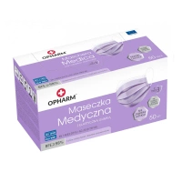 Kolorowa maseczka chirurgiczna medyczna 3-warstwy typ IIR fioletowa 50 szt fioletowy