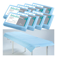 Prześcieradło jednorazowe 77cm x 210cm niebieskie podfoliowane 54g MedixPro 40szt