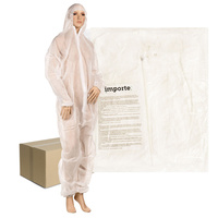Kombinezon ochronny biały XXXL włókninowy z kapturem 50szt