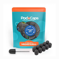 Kapturki Ścierne Clavier, Medisterill do Pedicure, Frezarki PodoCaps 10mm, mix 80/120/180/240 grit 20szt. +nośnik