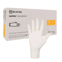 Rękawiczki lateksowe XS pudrowane Santex powdered finger txt 100sztuk