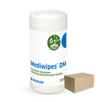 Chusteczki Mediwipes DM do dezynfekcji i mycia powierzchni nieinwazyjnych 100szt tuba 12op