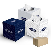 Chusteczki higieniczne w pudełku kwadratowym białe 2 warstwy 90szt x 24op