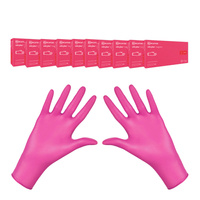 Rękawiczki nitrylowe L różowe Mercator Nitrylex Magenta 100sztuk karton 10op