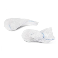 Tupfery jałowe z gazy 17 nitkowe "fasolka" z nitką RTG, blister 15cm x 15cm