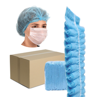 Czepki jednorazowe niebieskie clip flizelina 12g 100szt karton 20op