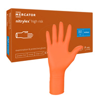 Rękawiczki nitrylowe M pomarańczowe Mercator Nitrylex High Risk 100szt