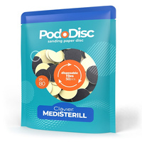 Nakładki ścierne tarcze wymienne PodoDisc Medisterill Clavier do pedicure gradacja 20mm, 80, 50szt.