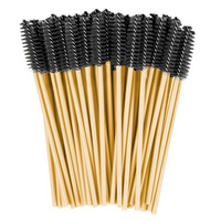 Szczoteczka Spiralka - do Rzęs i Brwi, 50 szt. - złoto-czarna