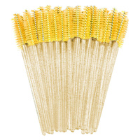 Szczoteczka Spiralka - do Rzęs i Brwi, 50 szt. - kolor złoty kryształ