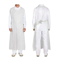 Fartuch foliowy wodoodporny biały 75cm x 120cm wiązany na troki (folia LDPE) 125szt